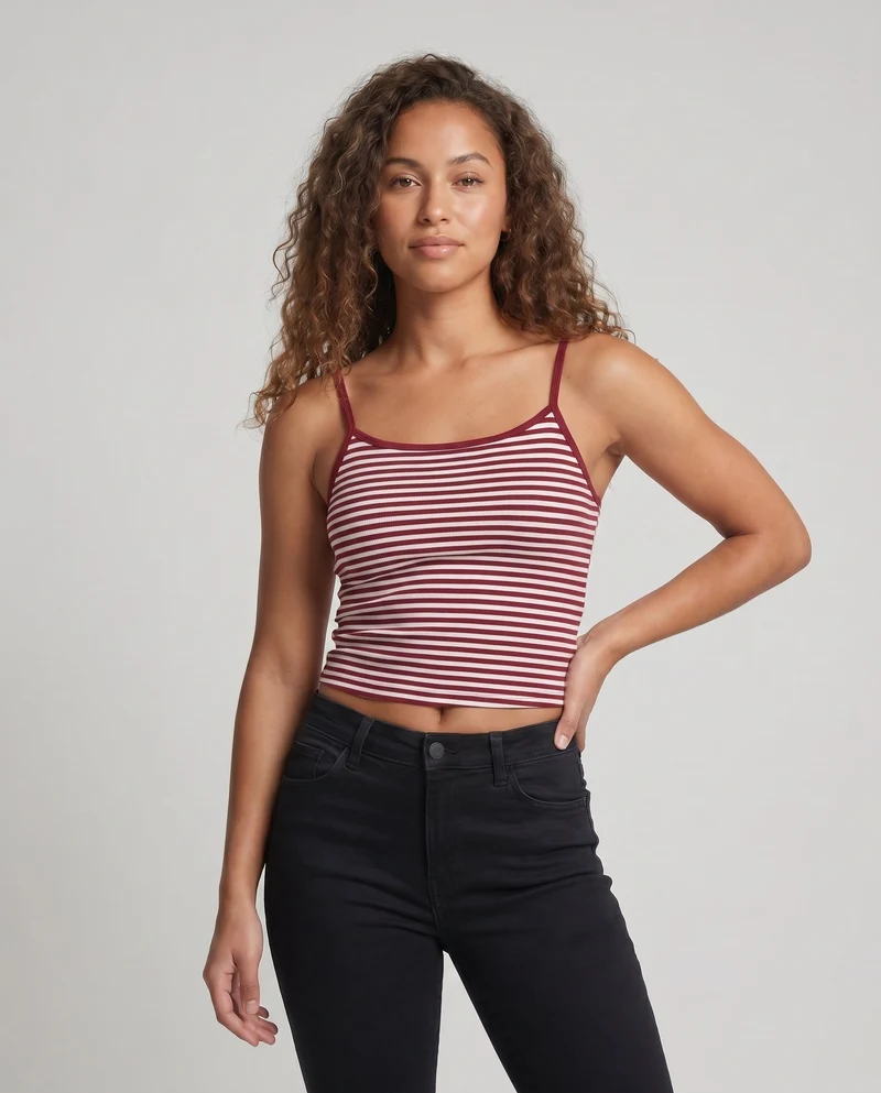 Damen ärmelloses gestreiftes Top