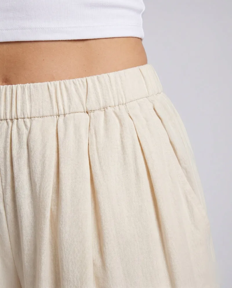 Damen Elegante, weit geschnittene Sommerhose mit elastischem Taillenbund und seitlichen Taschen