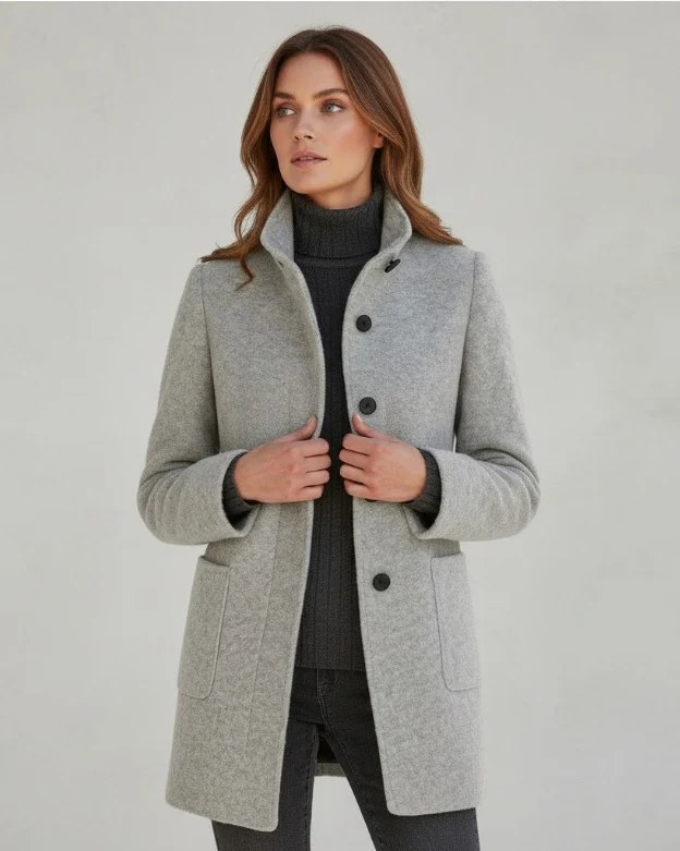 Damen Textil Kurzmantel mit Modernem & Elegantem Design