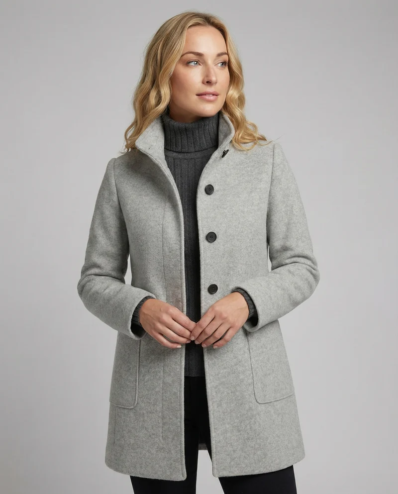 Damen Textil Kurzmantel mit Modernem & Elegantem Design