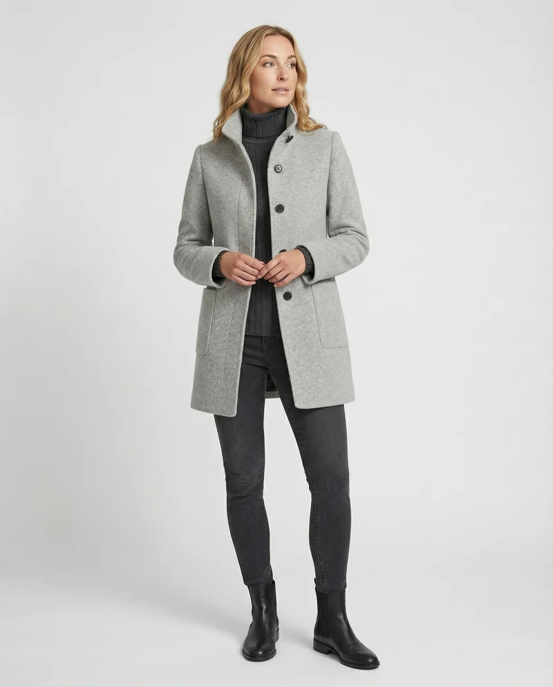Damen Textil Kurzmantel mit Modernem & Elegantem Design