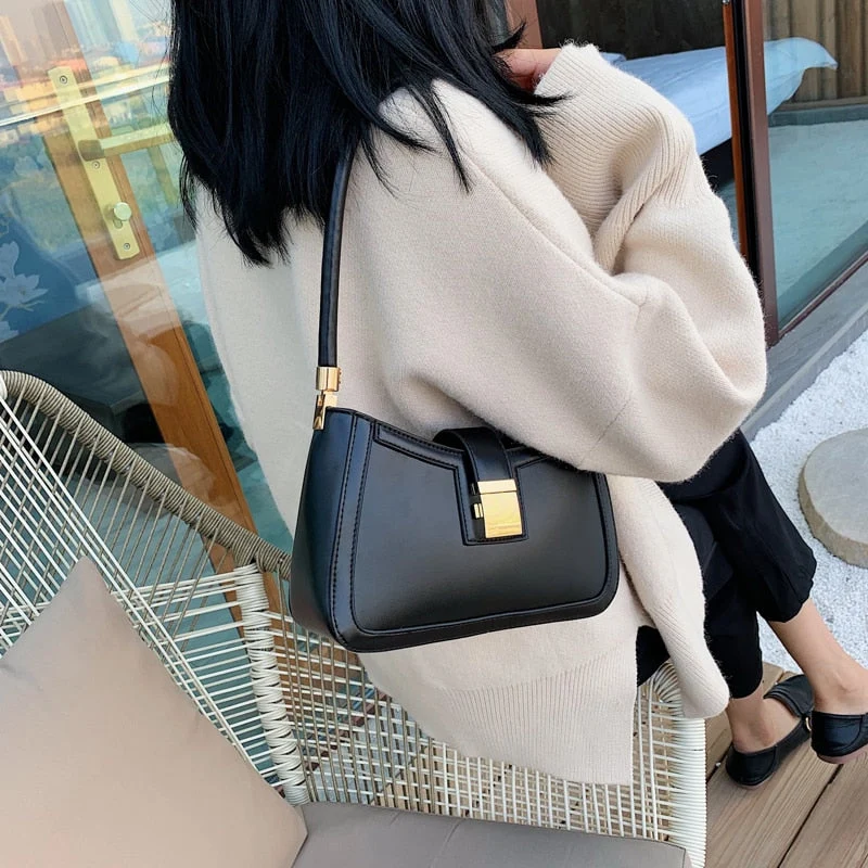 Nord Taschen | Stilvolle Linke Schultertasche Damen Designer Handtasche mit Reißverschluss