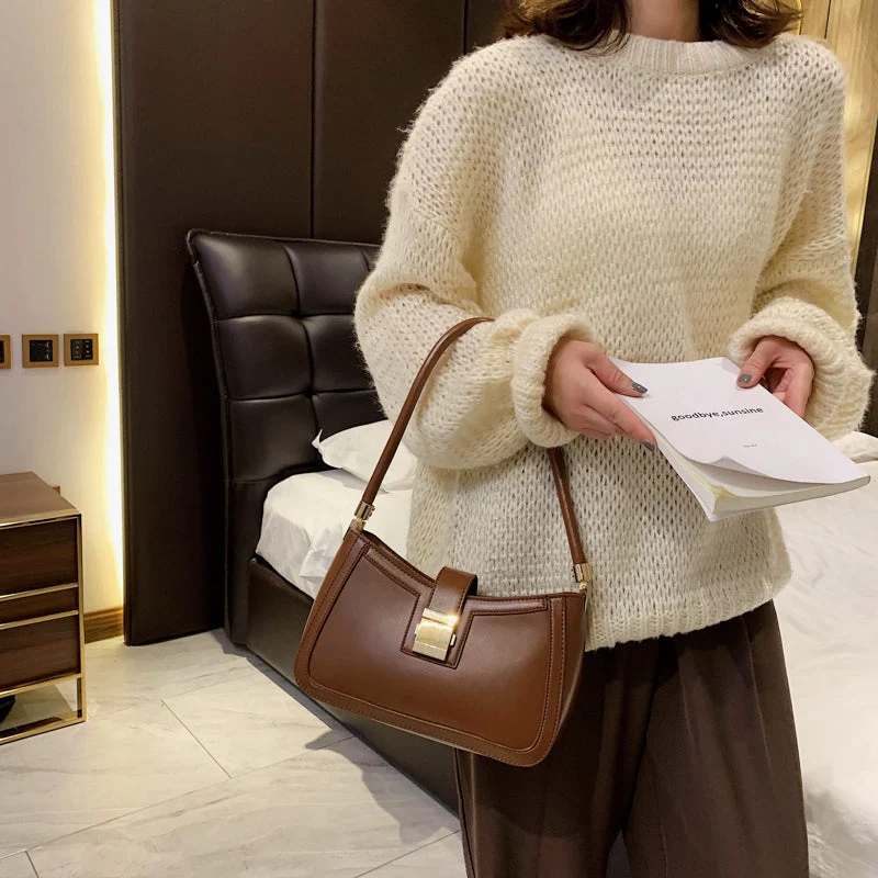 Nord Taschen | Stilvolle Linke Schultertasche Damen Designer Handtasche mit Reißverschluss