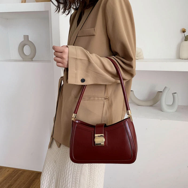 Nord Taschen | Stilvolle Linke Schultertasche Damen Designer Handtasche mit Reißverschluss