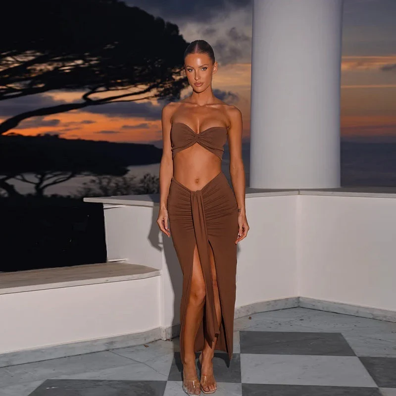 Damen Edles Wickelkleid mit raffinierter Raffung und hohem Schlitz