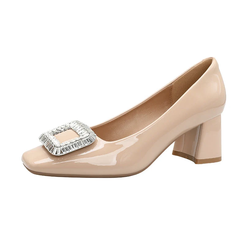 Damen Elegante Pumps mit funkelndem Schmuckdetail und komfortablem Blockabsatz Nord Taschen