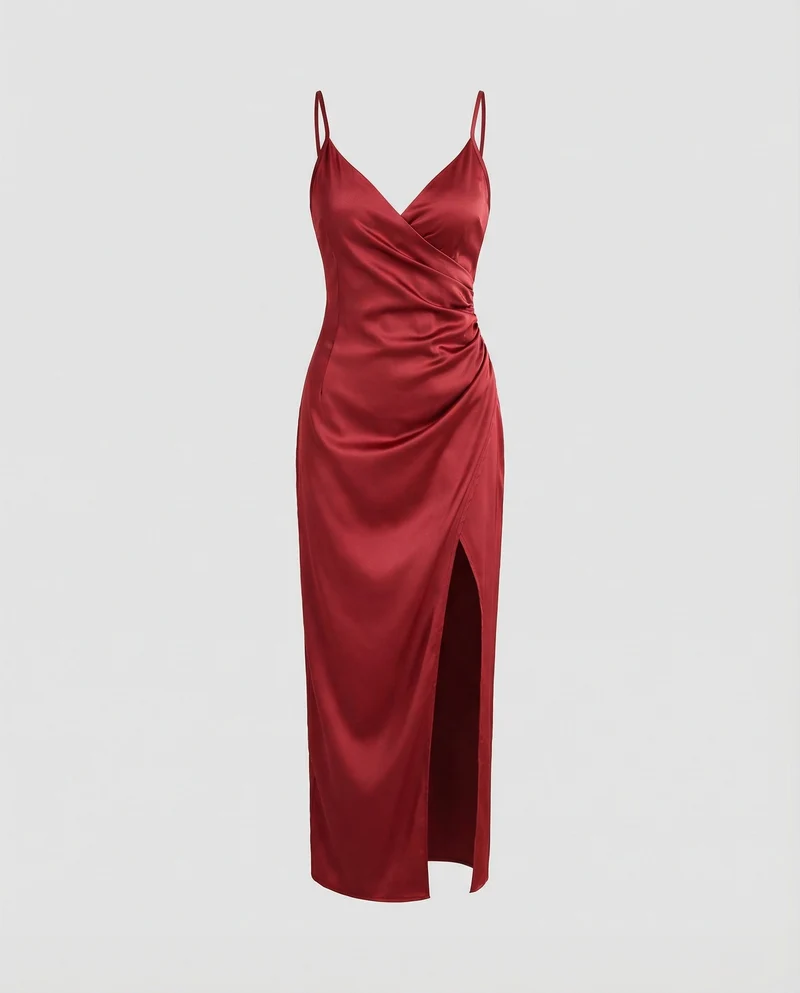 Damen Maxikleid mit tiefem Schlitz