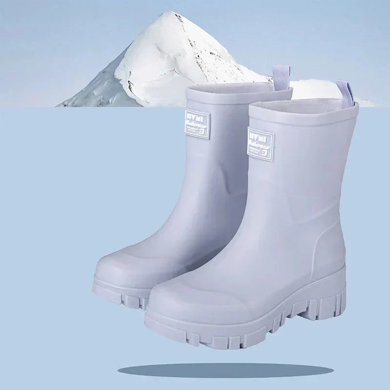 Damen Chelsea wasserdichte Stiefel mit Blockabsatz & gemusterter Sohle