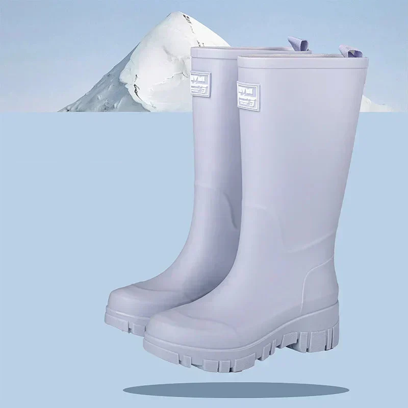 Damen Chelsea wasserdichte Stiefel mit Blockabsatz & gemusterter Sohle