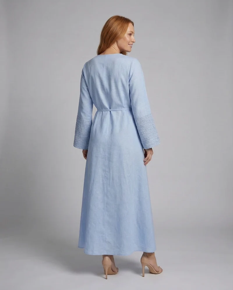 Elegante Abaya Glockenärmel Taillengürtel
