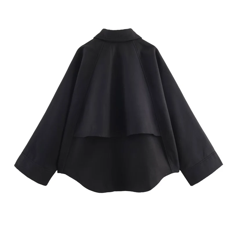 Damen minimalistische Übergangsjacke mit hohem Kragen