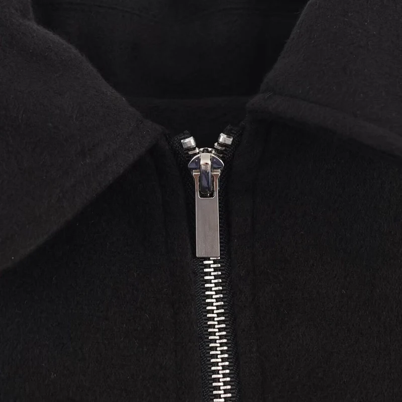 Damen minimalistische Übergangsjacke mit hohem Kragen