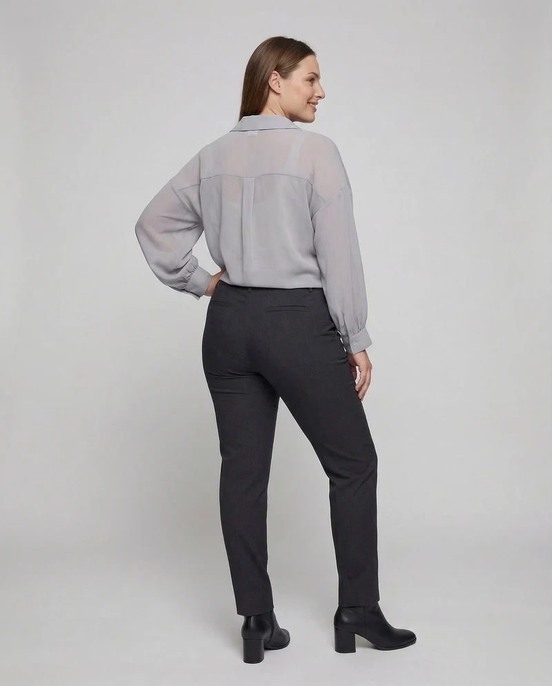 Damen Chiffonbluse Knotenfront Ballonärmel