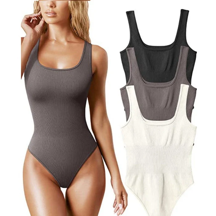 Damen Stylischer Einteiler mit Rippstruktur