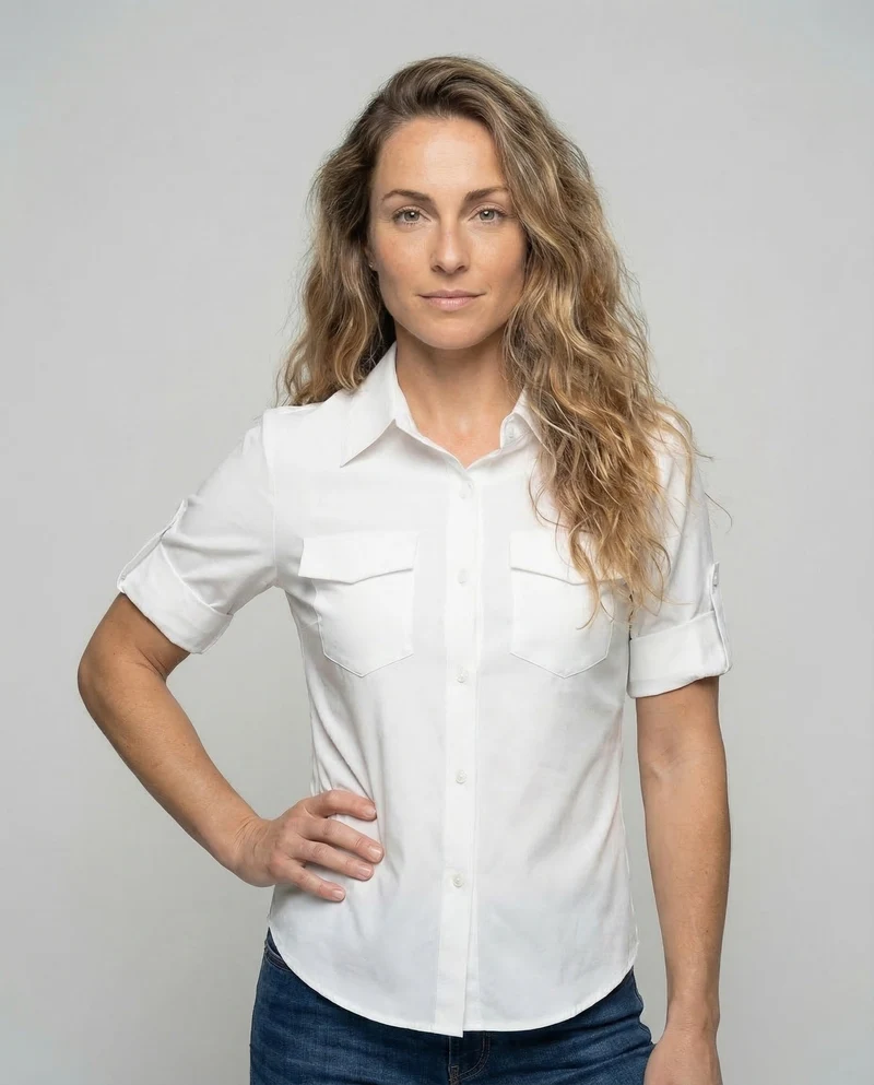Damen Lässige Hemdbluse Krempelbare Ärmel