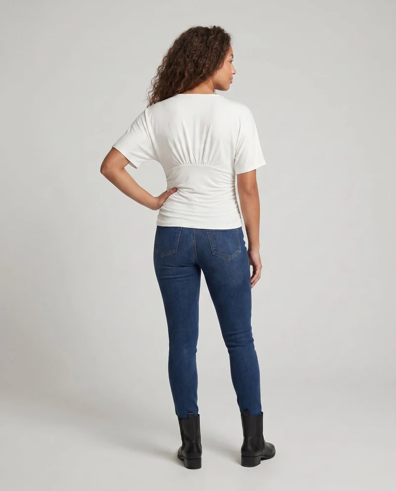 Damen Wickeloberteil mit modischem Drapierungsdesign