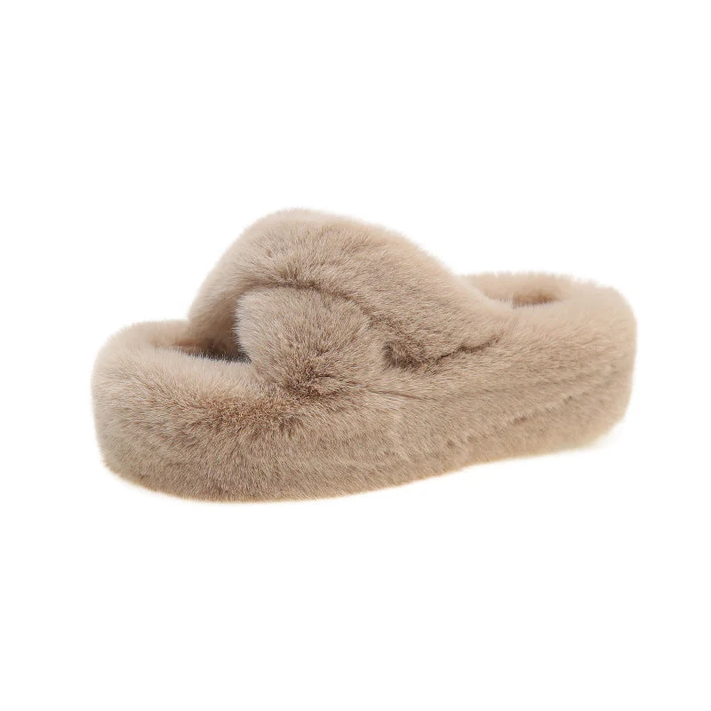 Damen Flauschige Fleece-Pantoletten mit weichem Innenfutter und modernem Design