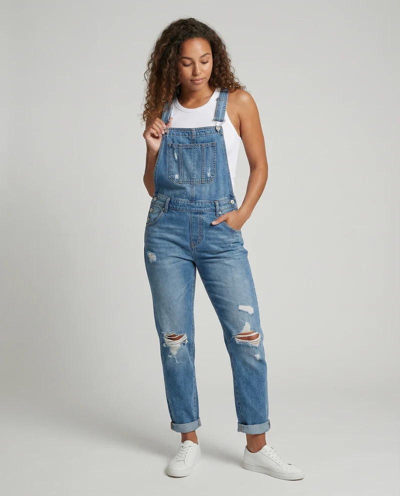 Damen Zerrissener Overall mit Eleganter Passform & Komfort