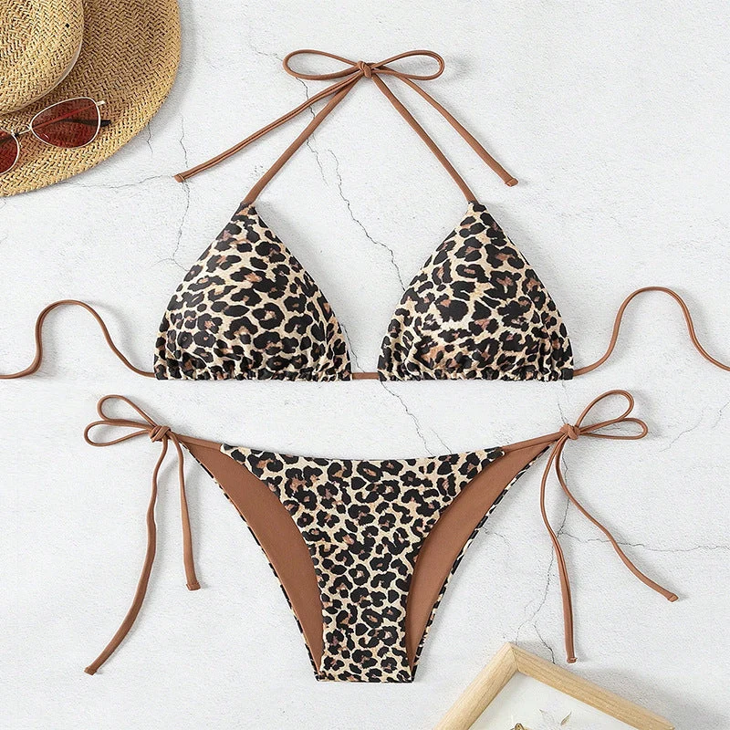 Damen Triangel-Bikini mit aufregendem Animal-Print