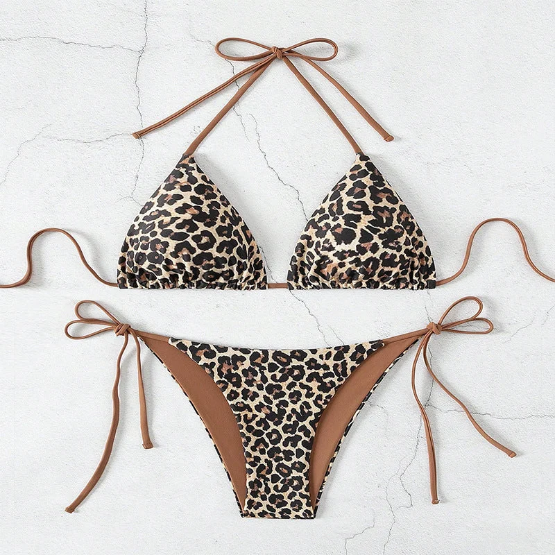 Damen Triangel-Bikini mit aufregendem Animal-Print