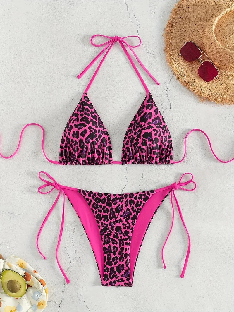 Damen Triangel-Bikini mit aufregendem Animal-Print