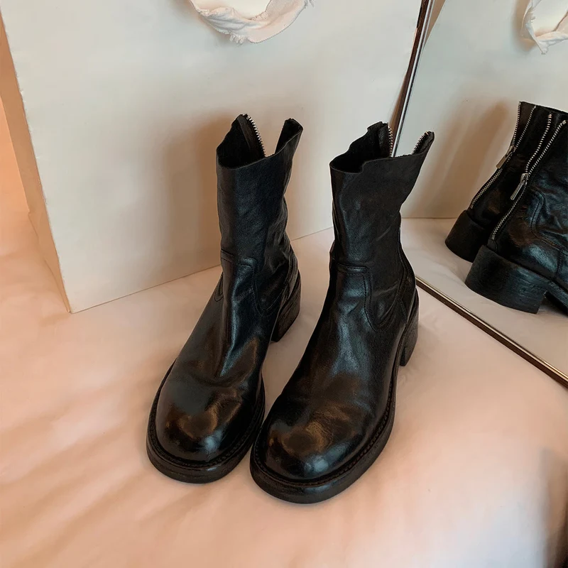 Damen modische Ankle Boots mit einzigartigem Reißverschluss und elegantem Schnitt