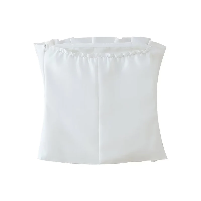 Damen ärmelloses Blusentop mit voluminösem Rüschendesign Nord Taschen