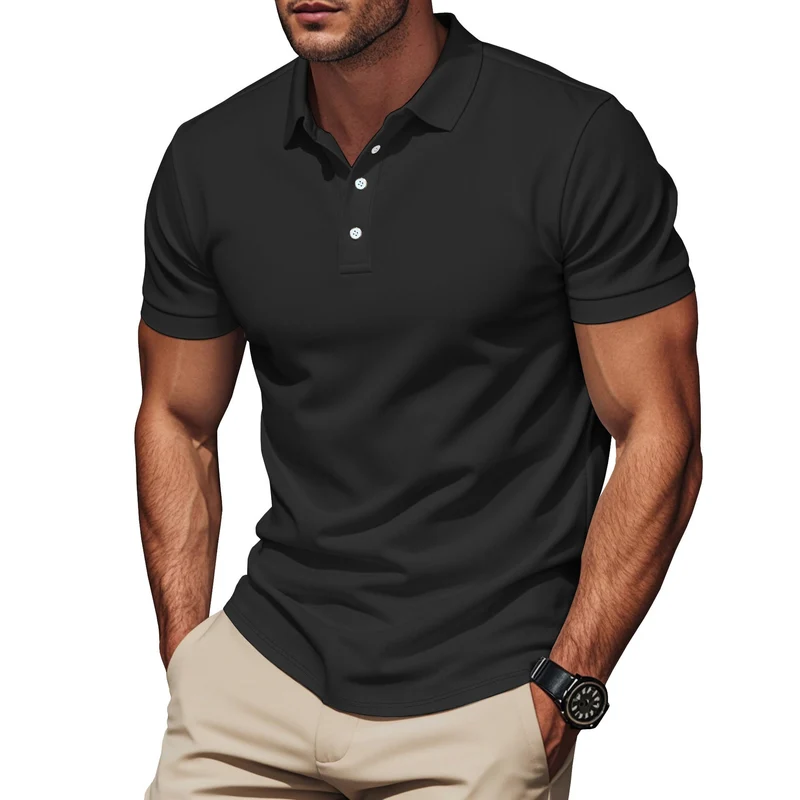 Herren nan Pima-Baumwoll-Polo mit Kentkragen, schmaler Silhouette und verstärkter Knopfleiste Nord Taschen