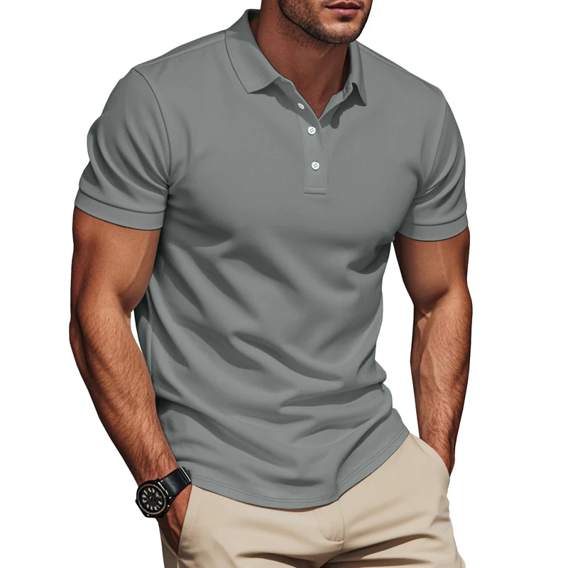 Herren nan Pima-Baumwoll-Polo mit Kentkragen, schmaler Silhouette und verstärkter Knopfleiste Nord Taschen