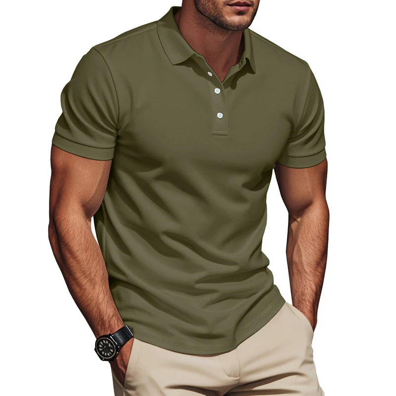 Herren nan Pima-Baumwoll-Polo mit Kentkragen, schmaler Silhouette und verstärkter Knopfleiste Nord Taschen