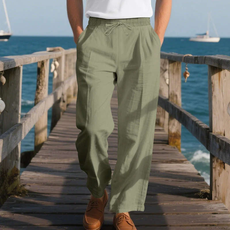 Herren luftige Freizeithose mit elastischem Bund und seitlichen Taschen Nord Taschen
