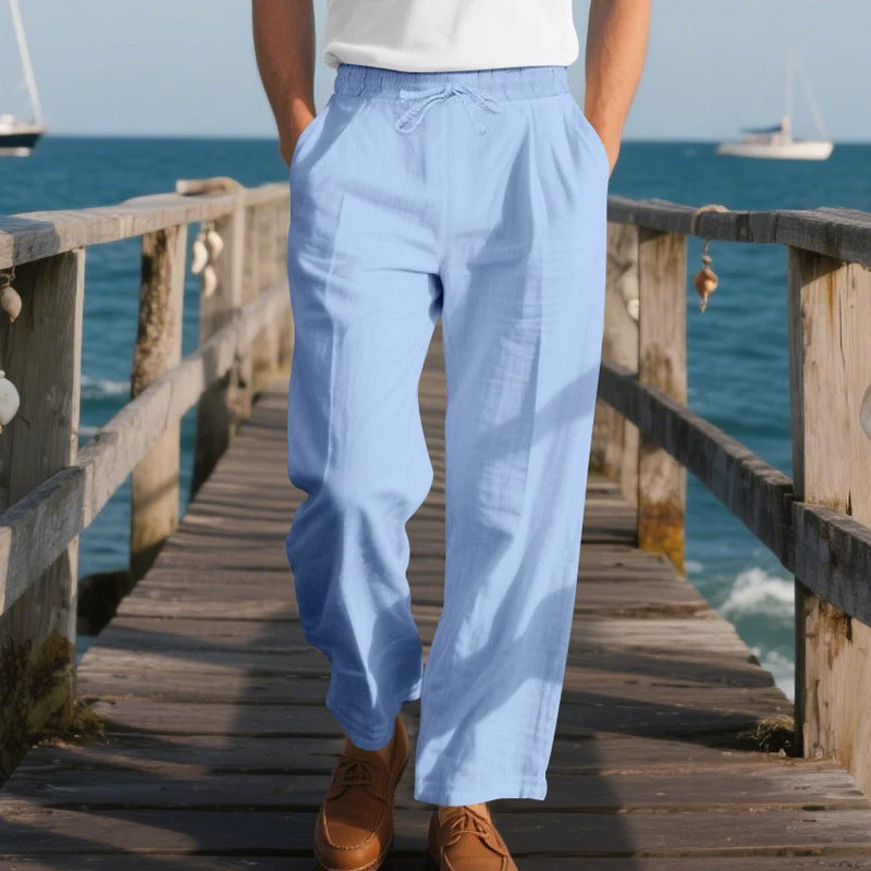 Herren luftige Freizeithose mit elastischem Bund und seitlichen Taschen Nord Taschen