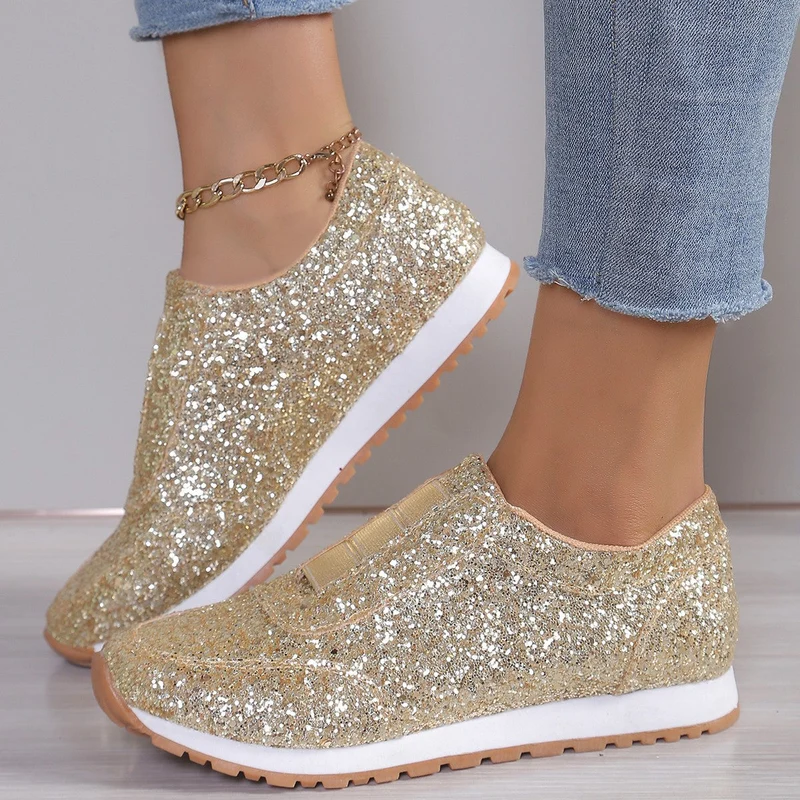 Damen Glitzernde Slip-On Sneakers