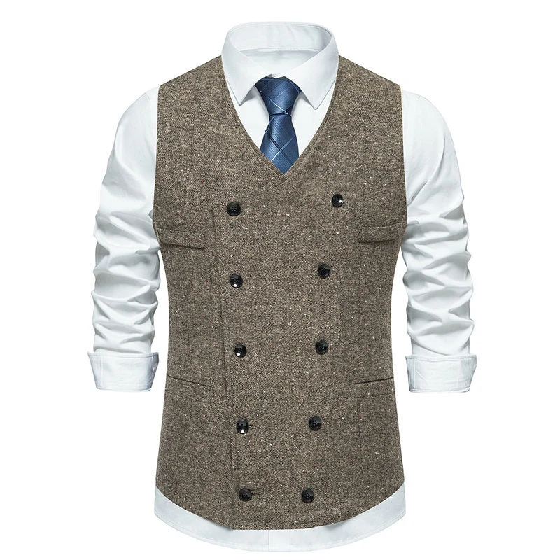 Herren elegante Anzugweste mit doppelt knöpfbarem Design und praktischen Taschen Nord Taschen