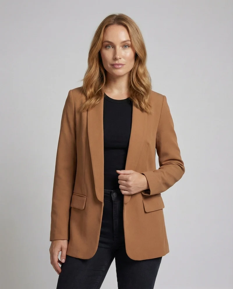 Damen Zeitlose Minimalistische Longblazer