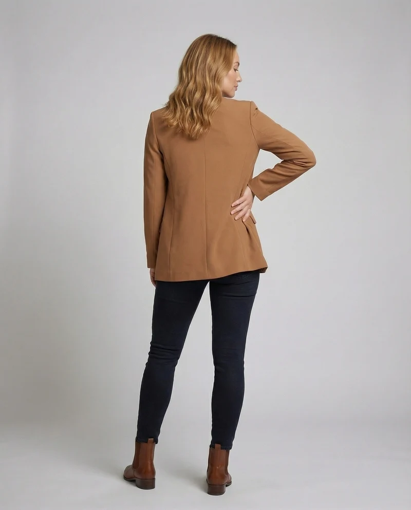 Damen Zeitlose Minimalistische Longblazer