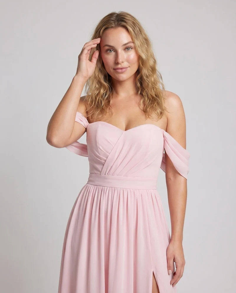Damen Abendkleid Trägerlos Bustier Abnehmbare Ärmel