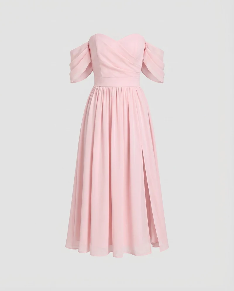 Damen Abendkleid Trägerlos Bustier Abnehmbare Ärmel