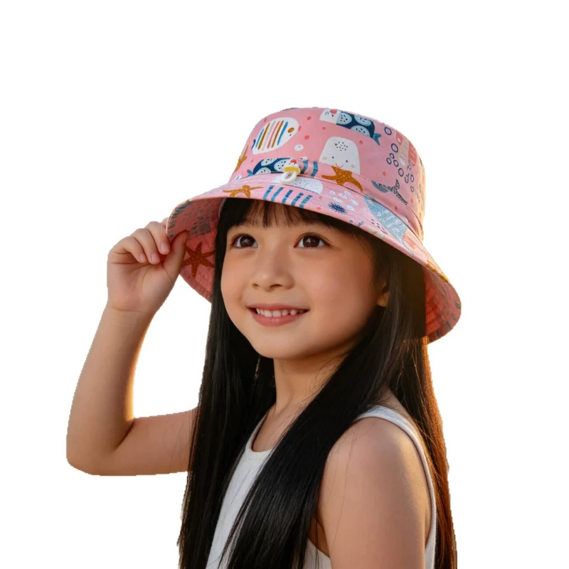 Unisex nan Kinder-Sonnenhut mit Wendemotiv, Kinnband und hohem UV-Schutz Nord Taschen
