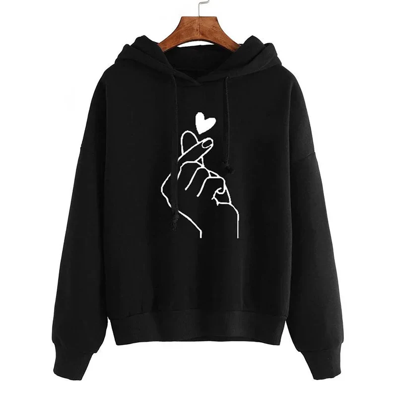 Hoodie Aus Fleece mit Fingerherz-Motiv