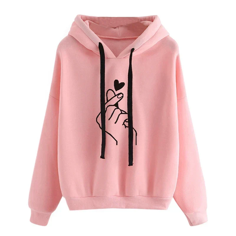Hoodie Aus Fleece mit Fingerherz-Motiv