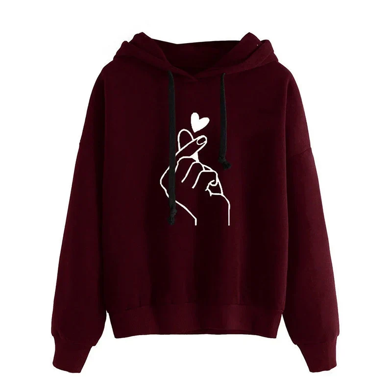 Hoodie Aus Fleece mit Fingerherz-Motiv