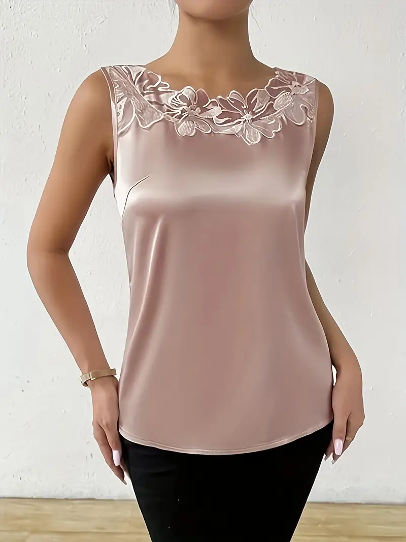 Nord Taschen | Satin Bluse mit Blumendetail für Damen