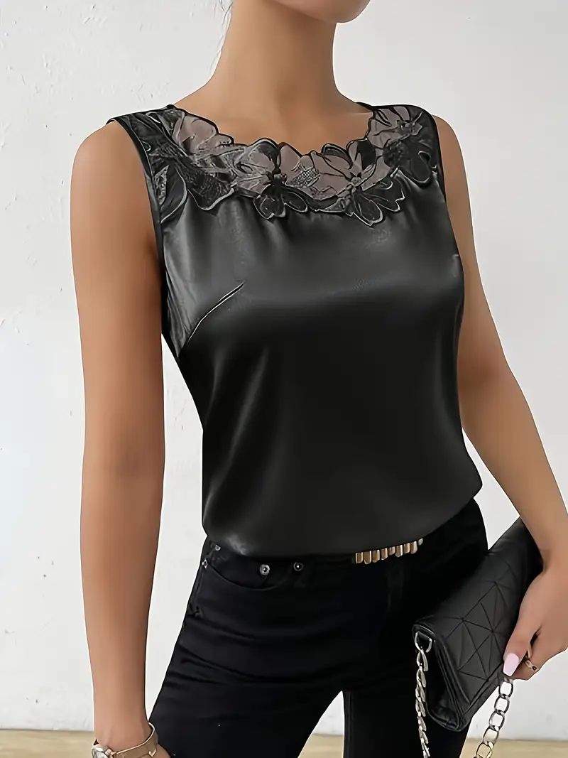 Nord Taschen | Satin Bluse mit Blumendetail für Damen