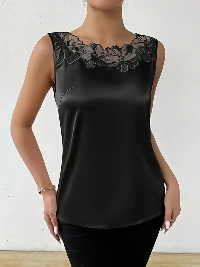Nord Taschen | Satin Bluse mit Blumendetail für Damen