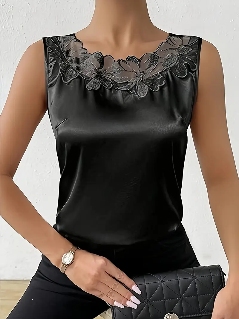 Nord Taschen | Satin Bluse mit Blumendetail für Damen