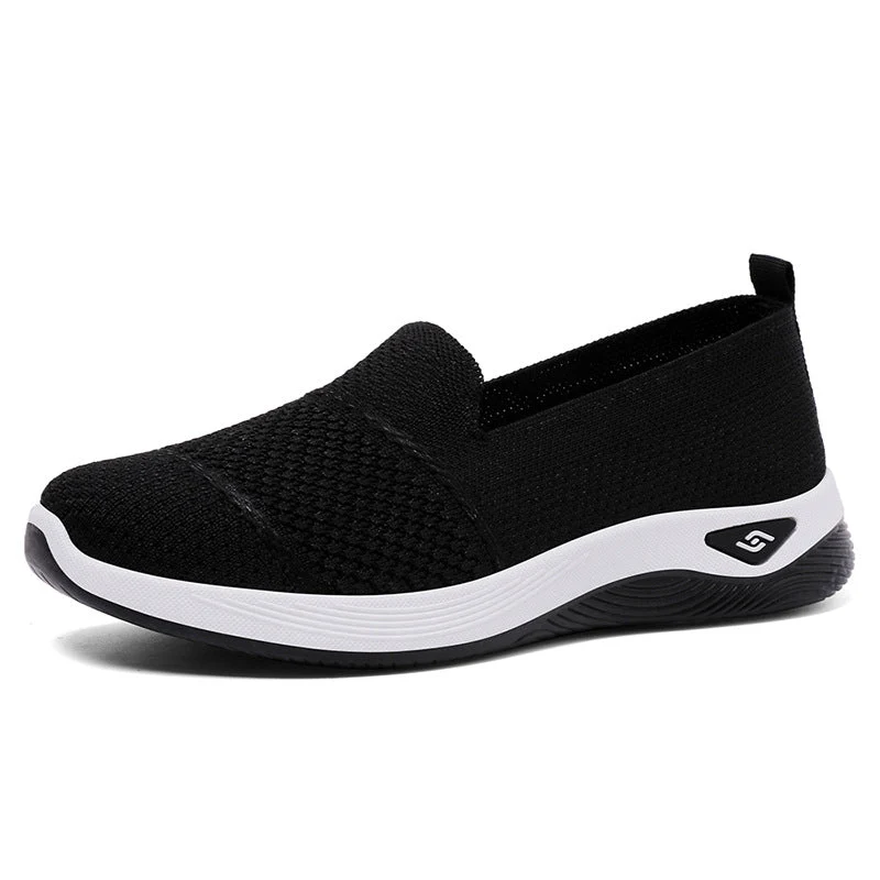 Damen Leichte Slip-On Freizeitschuhe mit atmungsaktiver Strickoberfläche