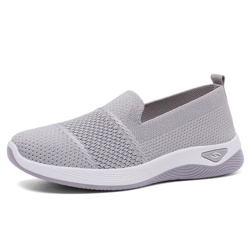 Damen Leichte Slip-On Freizeitschuhe mit atmungsaktiver Strickoberfläche
