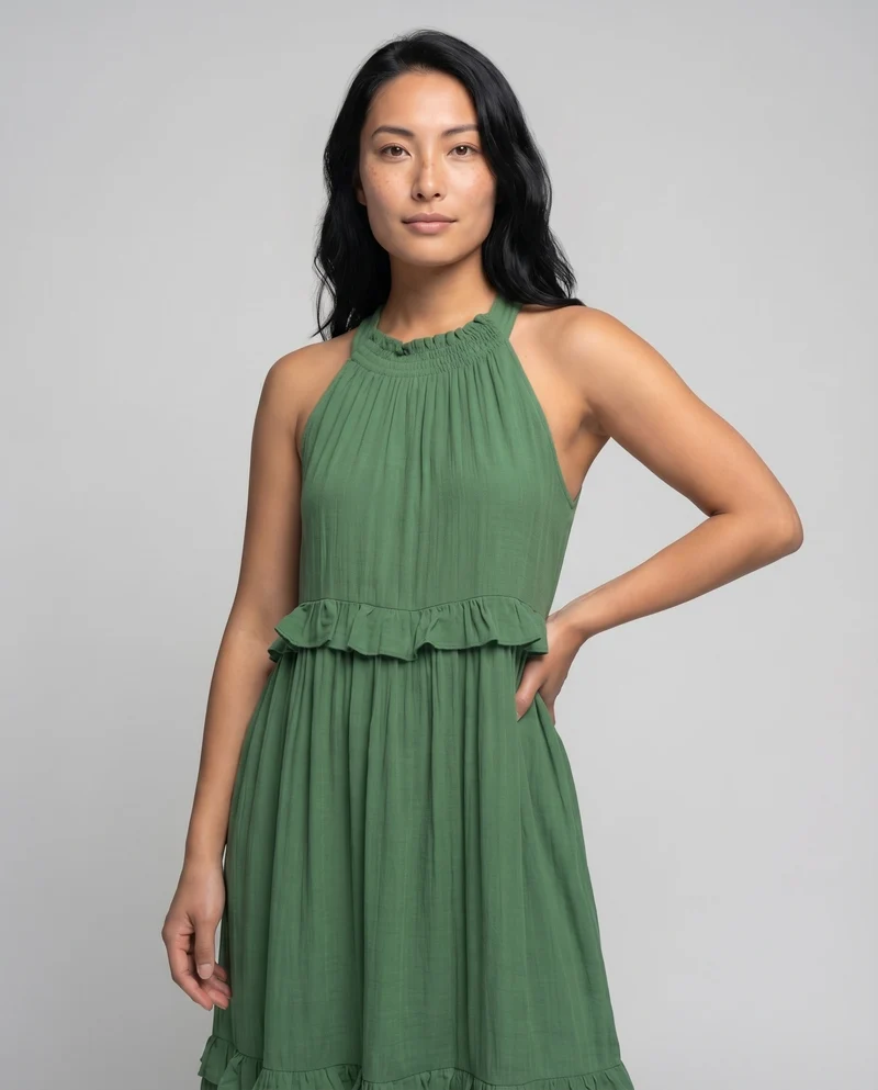 Damen Bequeme Mehrstufiger Rock Musselin Musselin-Lagenkleid