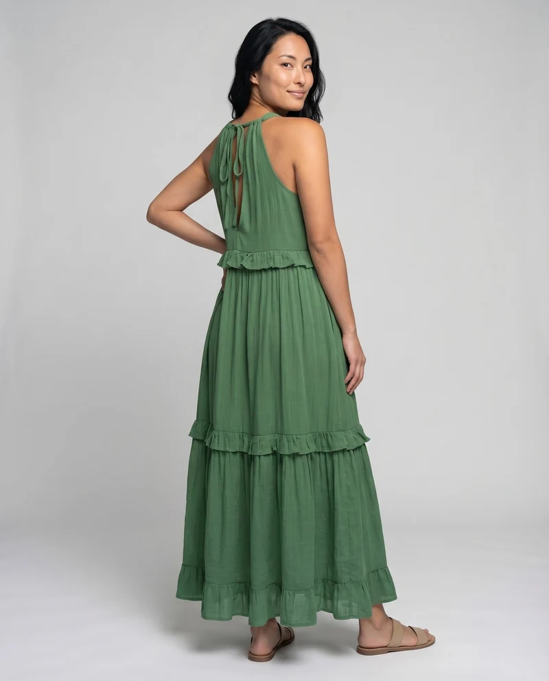 Damen Bequeme Mehrstufiger Rock Musselin Musselin-Lagenkleid